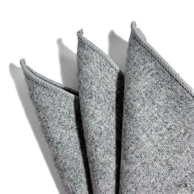 Light Gray Wool Pocket Square - Image 1 of 4