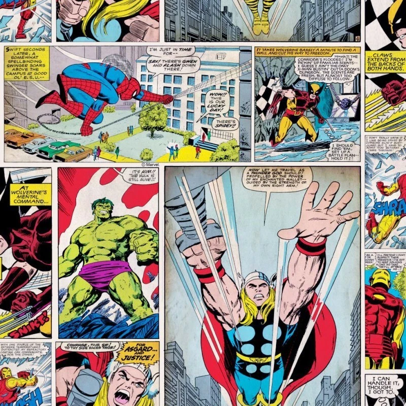 Marvel Comics Wallpaper Strip Heroes Bedroom Wallpaper Wall Paper Rolls 70-264Wa — 第 1/1 张图片
