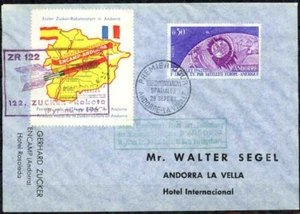 ANDORRA   -1962– SPACE TELECOMS FDC & ZUCKER ROCKET FIRST FLIGHT-VF° - Picture 1 of 1