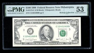 DBR 1990 $100 FRN Philadelphia Fr. 2173-C PMG 53 Serial C12461069B - Picture 1 of 2