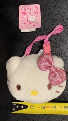 SANRIO HELLO KITTY винтажный плюшевая мягкая сумка с розовым ремешком с пряжкой 5 «X 4» - Изображение 1 из 4