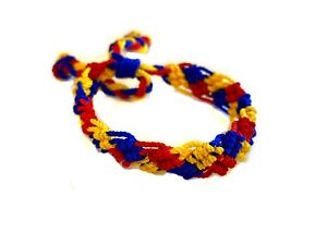 Handmade Thread Bracelet from Medellin - Colombia Ecuador Venezuela Flag Colors 