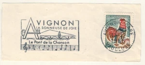 Timbre-Fragment-Flamme-Avignon-La sonneuse-sud-Coq Decaris-Yv.1331a - Foto 1 di 1