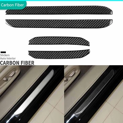 Cubierta de panel de umbral de puerta interior de fibra de carbono real para Cadillac XTS 2013-2019 Foto 1 de 4