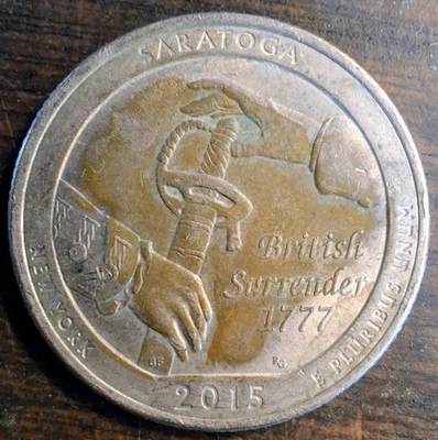 2015 P  Washington Quarter 25c ERROR MISSING CLAD LAYER ON REVERSE  - Image 1 of 3