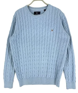 Gant Men Knitted Crew Neck Jumper Pullover Sweater Size M - Picture 1 of 9