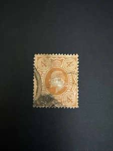 GB 1902-13 KEVII 4d Orange Used SG240 - Picture 1 of 2