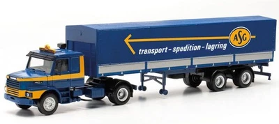 HERPA, SCANIA Hauber 4x2 con rimorchio a 2 assi ASG, 1/87,  HER317061 - Immagine 1 di 4