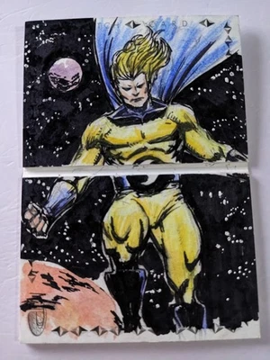 2019 Upper Deck Marvel Premier Dual Panel Sentry 1/1 Sketch By Ken Racho - Image 1 of 4