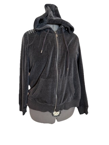 Felpa con cappuccio Michael Michael Kors grigia taglia 1X Stone Embedded PTP 25” in cotone polietilene