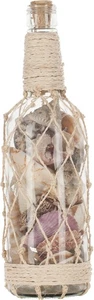 Surtido de conchas marinas en botella de 3x11" con red de ábaca decoración de playa Tiki - Imagen 1 de 2