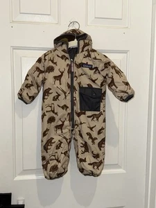 Patagonia 60132 Reversible Puff Ball Bunting Wanderers Animal Print 0 3 Months - Picture 1 of 12