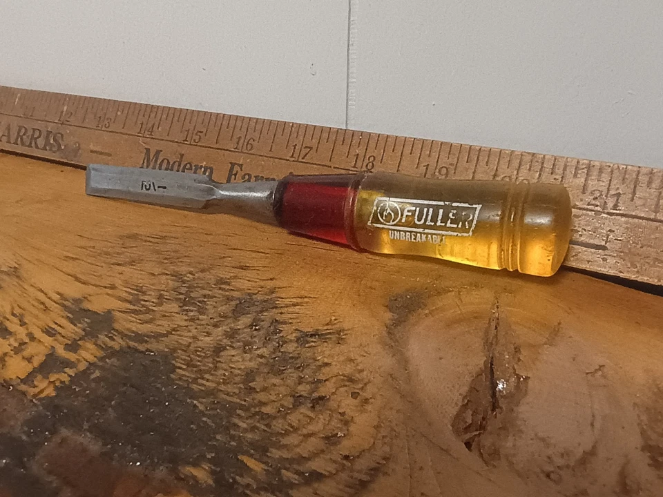 Vintage Fuller Unbreakable 1/2” Wood Working Chisel Yellow Tool - Image 1 of 1