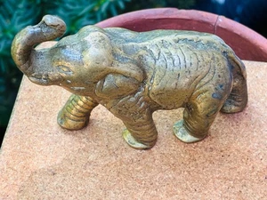 Vintage englischer Messingguss ELEFANT Figur wesentlich schön um 1910 12oz - Bild 1 von 5