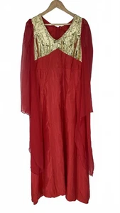 Rot Gold Engel Krippe Kostüm Kleid lang fließend Kostüm - Bild 1 von 9