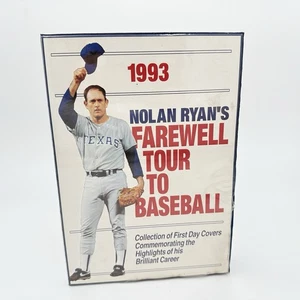 Sellos de portada autografiados de primer día de Nolan Ryan certificado de autenticidad Farewell Tour Portfolio 1993 - Imagen 1 de 11