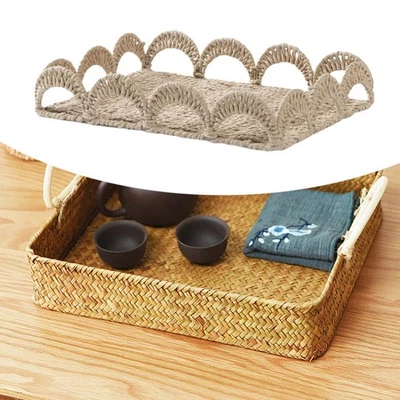 Basket Tray with Hollow Edge Creative Portable Large Capacity Storage Container - Image 1 of 4