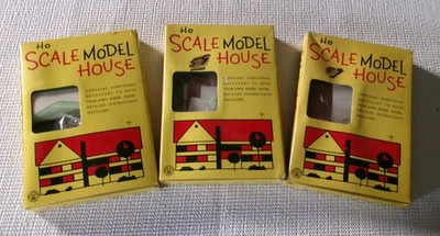 3-HO Scale Model Houses By GBC STYLE Houses C, D, & E with detailed instructions - Image 1 of 4