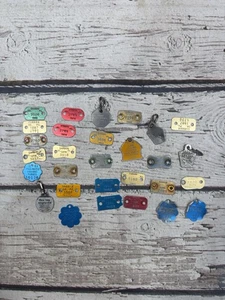 VTG Metal Dog Tags Pet Carbon County PA 1970s-80s Vaccinated & More - Lot Of 29 - Picture 1 of 9