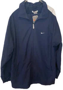 Vintage Nike Set Full Zip Jacket & Pants Size XL Mini Swoosh Blue White NWT - Picture 1 of 11