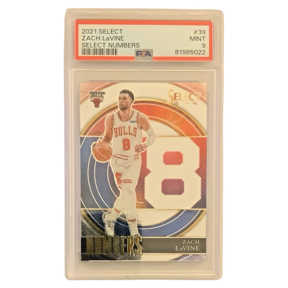 2021 PANINI SELECT  #39 ZACH LAVINE SELECT NUMBERS PSA9 - Image 1 of 2