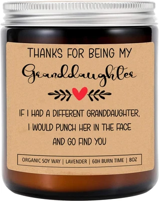 Свеча Thanks for Being My Granddaughter — подарок внучки от дяди и тети - Изображение 1 из 4