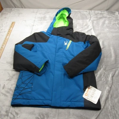 Chaqueta Spyder Guard Niños 14 Azul Esquí Snowboard Web Con Capucha Aislada Impermeable Foto 1 de 4