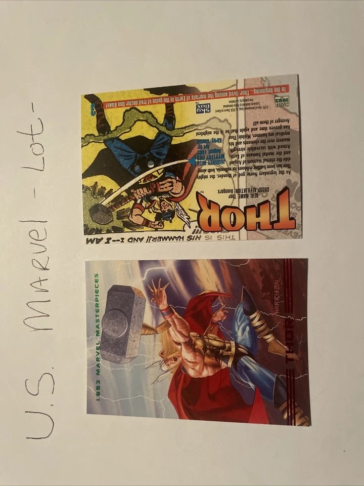 1993 Skybox Marvel Masterpieces #3 Thor  X 2 cards  - Image 1 of 1