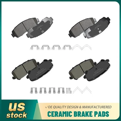 Juego de pastillas de freno delanteras traseras de cerámica con herrajes para Honda Passport 2019-2024 2025 Foto 1 de 4