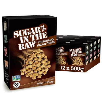 Cubos de açúcar de cana turbinado natural e sem glúten - pacote com 12 de 25 unidades - Imagem 1 de 4