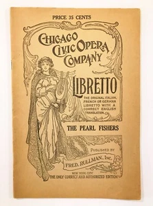 1908 ? Pearl Fishers Bizet Libretto Chicago Civic Opera - Picture 1 of 4