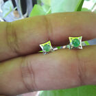 925 Sterling Silverstud Earrings Naural Emerald Gemstone Studs Valentine's Gifts