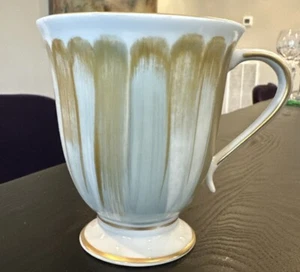 Marie Daage Paris Limoges France Porcelain Footed Mug Hand Painted Panache Blue - Picture 1 of 8