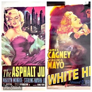 Two Film-Noir 1940’s Movie Posters Marilyn Monroe And James Cagney Reprints? - Picture 1 of 14