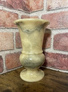 Vintage Solid Natural Onyx Vase Hand Carved Greece Technominoiki Vessel Numbered - Picture 1 of 9