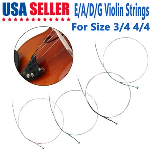 4-teiliges Set Basics Violine 3/4 4/4 Saiten Stahlkern Kugelende G D A E Musikteil - Bild 1 von 10