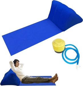 Inflatable Beach Mat Lounge Chair, Portable Beach Reclining Lounger Blue - Picture 1 of 3
