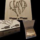 Papierośnica Drewniane pudełko I LOVE YOU Miłość Prezent Przyjaźń Dekoracja Handmade