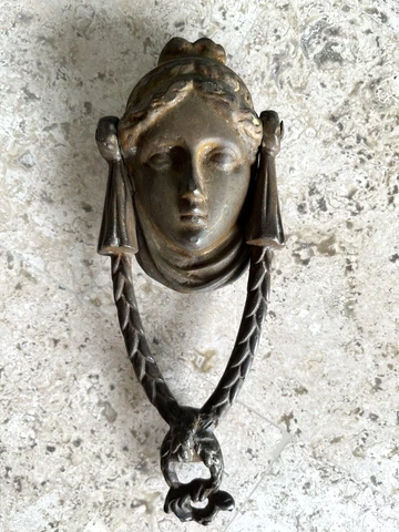 ANTIQUE 1883 VICTORIAN NEW ORLEANS ARCHITECTURAL SALVAGE ATHENA FACE DOORKNOCKER Cover