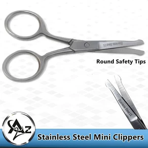 3.75" Mini STR Mustache Nose Ear Hair Remover Scissors Trimmer w/ Safety Tips - Picture 1 of 3