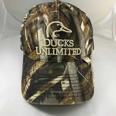 Ducks Unlimited Hunting Camouflage Cap Hat Adjustable Buckle Strap - Image 1 of 4