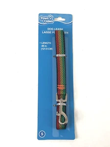 Paws N Claws Rasta Color Durable Nylon Adjustable Dog Leash Small 48 inch long - Picture 1 of 3
