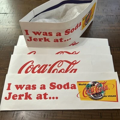 World of Coca-Cola Las Vegas paper hat I WAS A SODA JERK AT... 1990's Set Of 5 - Image 1 of 4