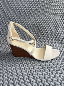 Michael Kors Beige / Cream Suede Wedge Sandals Women Size 10 M - Picture 1 of 19