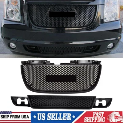 For 2007-2014 GMC Yukon XL Denali Front Lower Grille Grill Assembly Gloss Black - Image 1 of 4