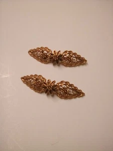 2 broches broches vintage años 50 art deco tono dorado - Imagen 1 de 3