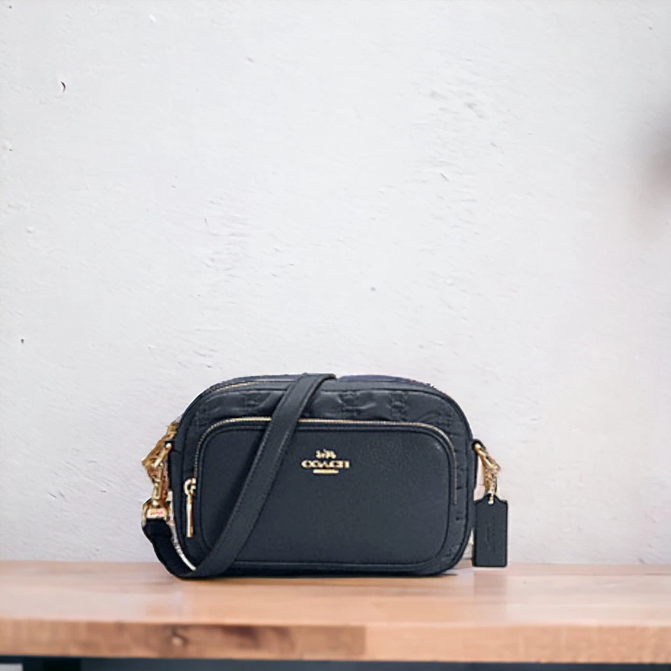 Coach Ruching Nylon & Leather Court Crossbody With Bag C4095