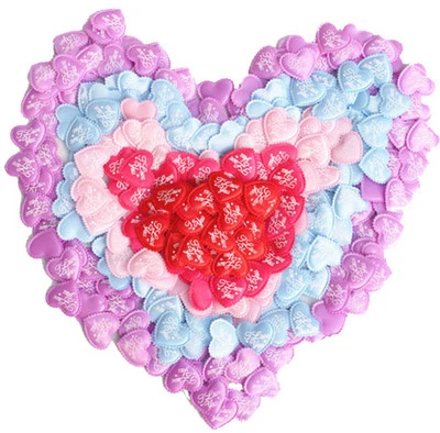 Pkg of 200 Satiny Fabric I LOVE YOU Hearts 1.5" Bed Confetti Decorations #10 - Image 1 of 3