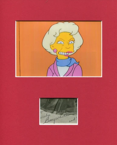 Betty White Golden Girls The Simpsons Rare Signed Autograph Photo Display JSA Cover