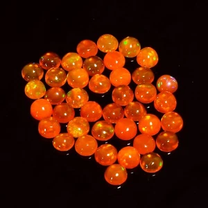 Orange Ethiopian Opal Round Cabochon Loose Gemstone Lot 23.15 Ct 6X6X4 mm A-5194 - Picture 1 of 3